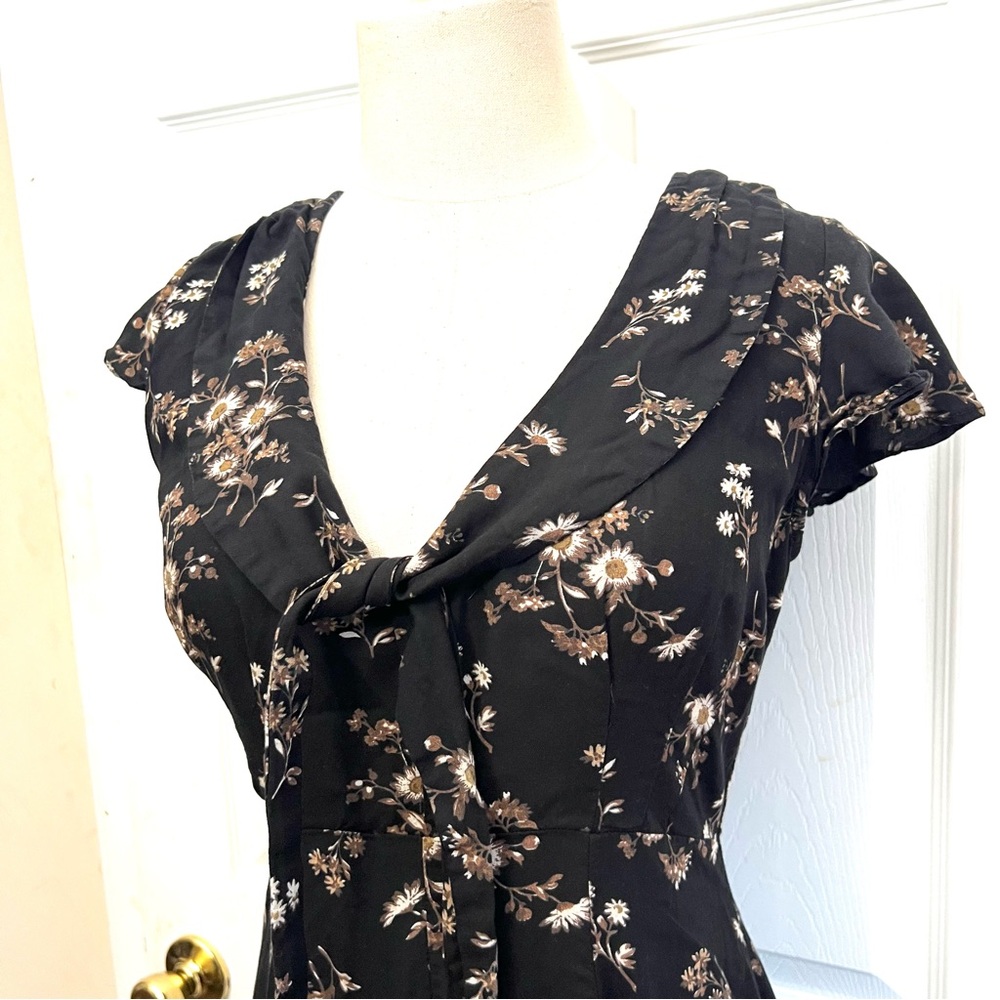 Denim & Supply Ralph Lauren Black Floral Mini Dress Size 6 - Picture 3 of 6